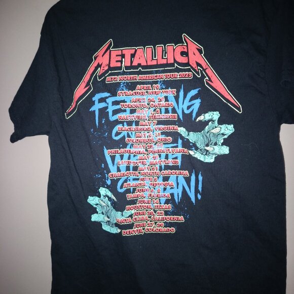 BLACK METALLICA SKULL T SHIRT SIZE MEDIUM - Picture 2 of 2
